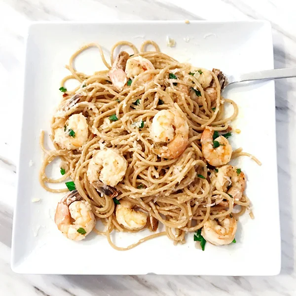 Gluten-Free Spaghetti with Sautéed Shrimp