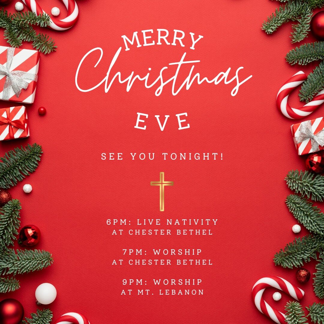 Merry Christmas Eve to you all! Join us tonight for worship 🌟