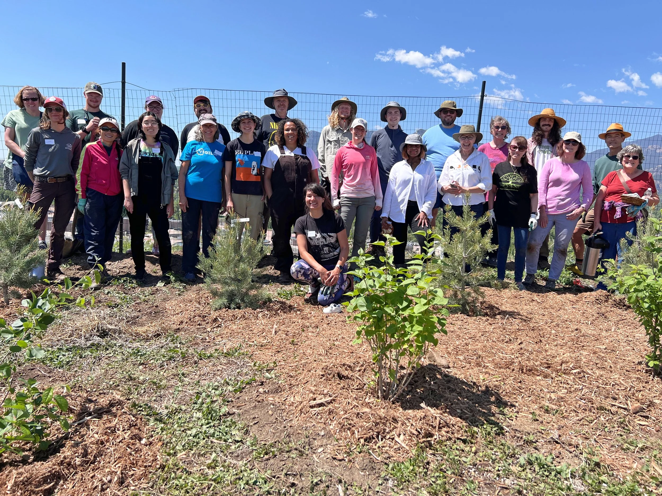 Food to Power Volunteers Planting a Wind Break