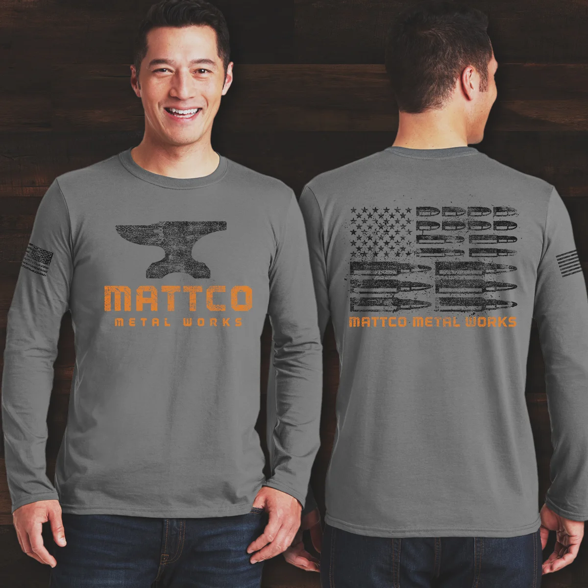 Distressed Ammo Flag Long-Sleeve T-Shirt