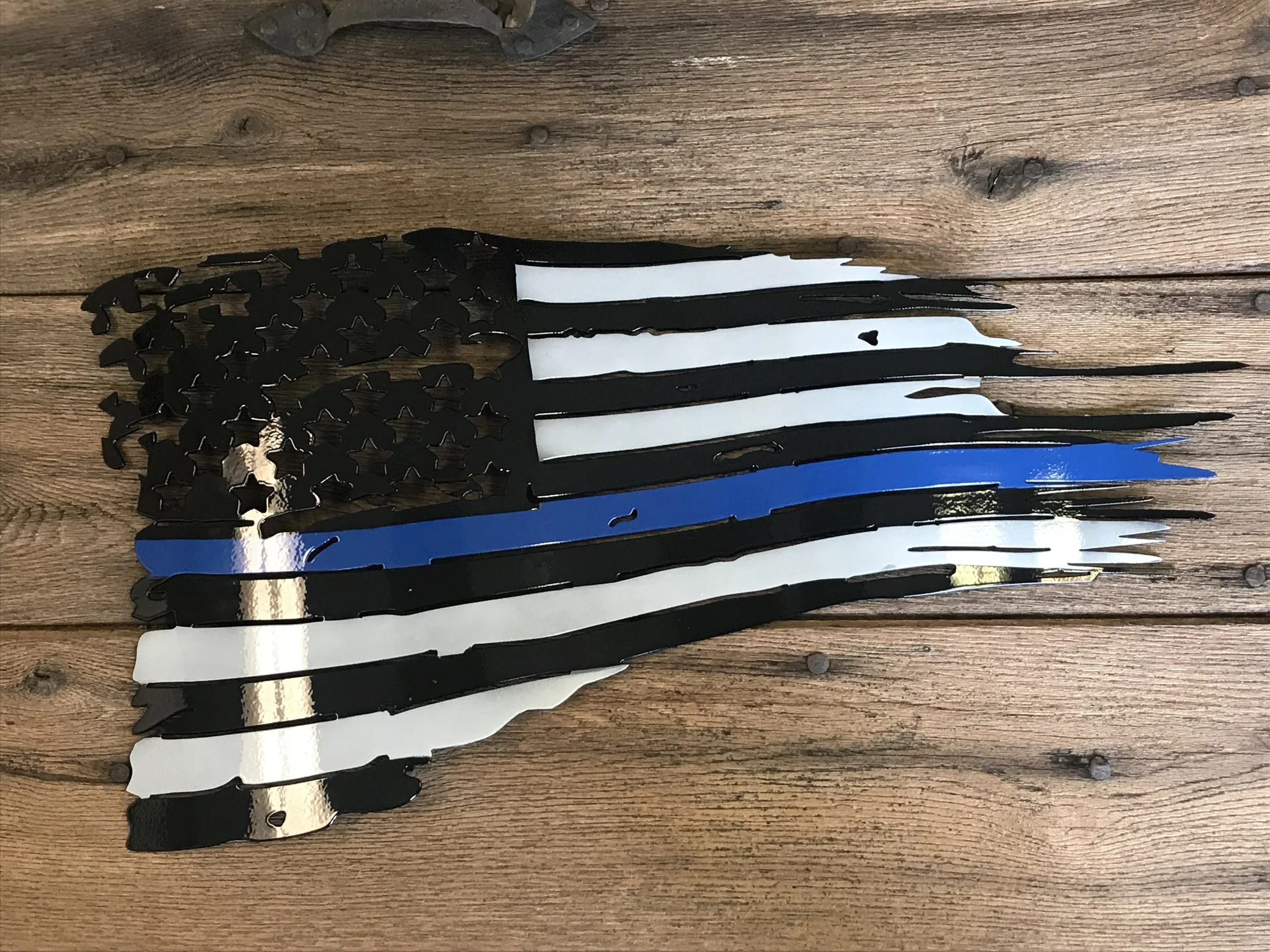 "Blue Line" Distressed Battle Flag