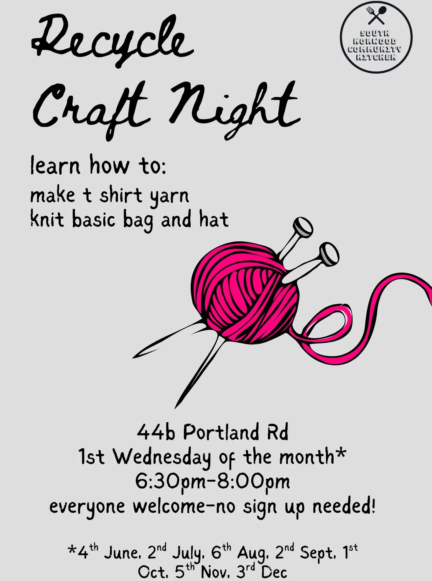 Our monthly craft night is on TOMORROW! Autumn is on the horizon, it's time to get ya needles and crochet hooks out #southnorwood 🍂