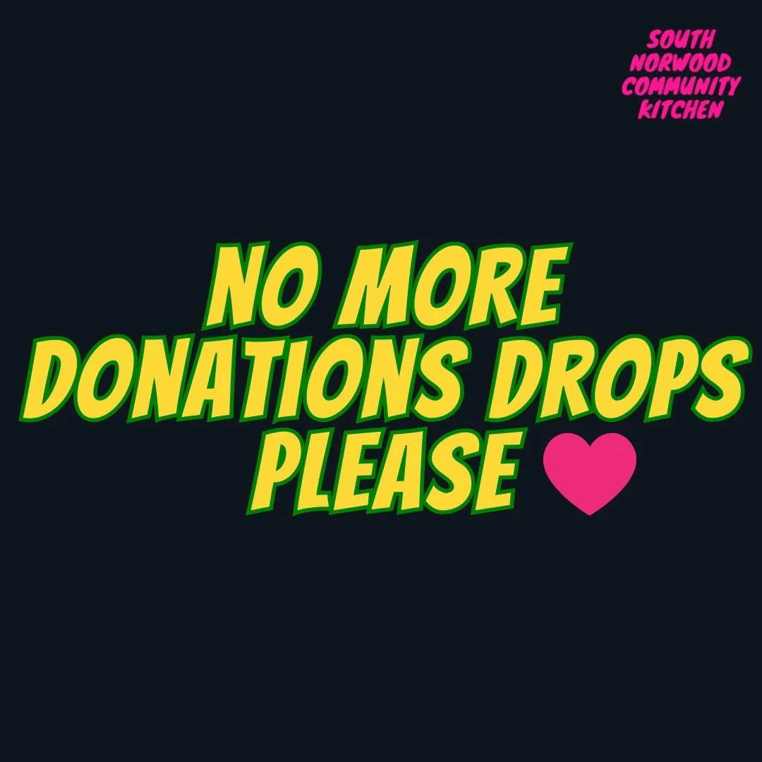 We're pausing donations drop offs as our storage is jam full and we will be closed for the Christmas break from next week!

A big thank you for everyone that has donated to us recently.

If you have donations that you want to give away @reclaimcroydo