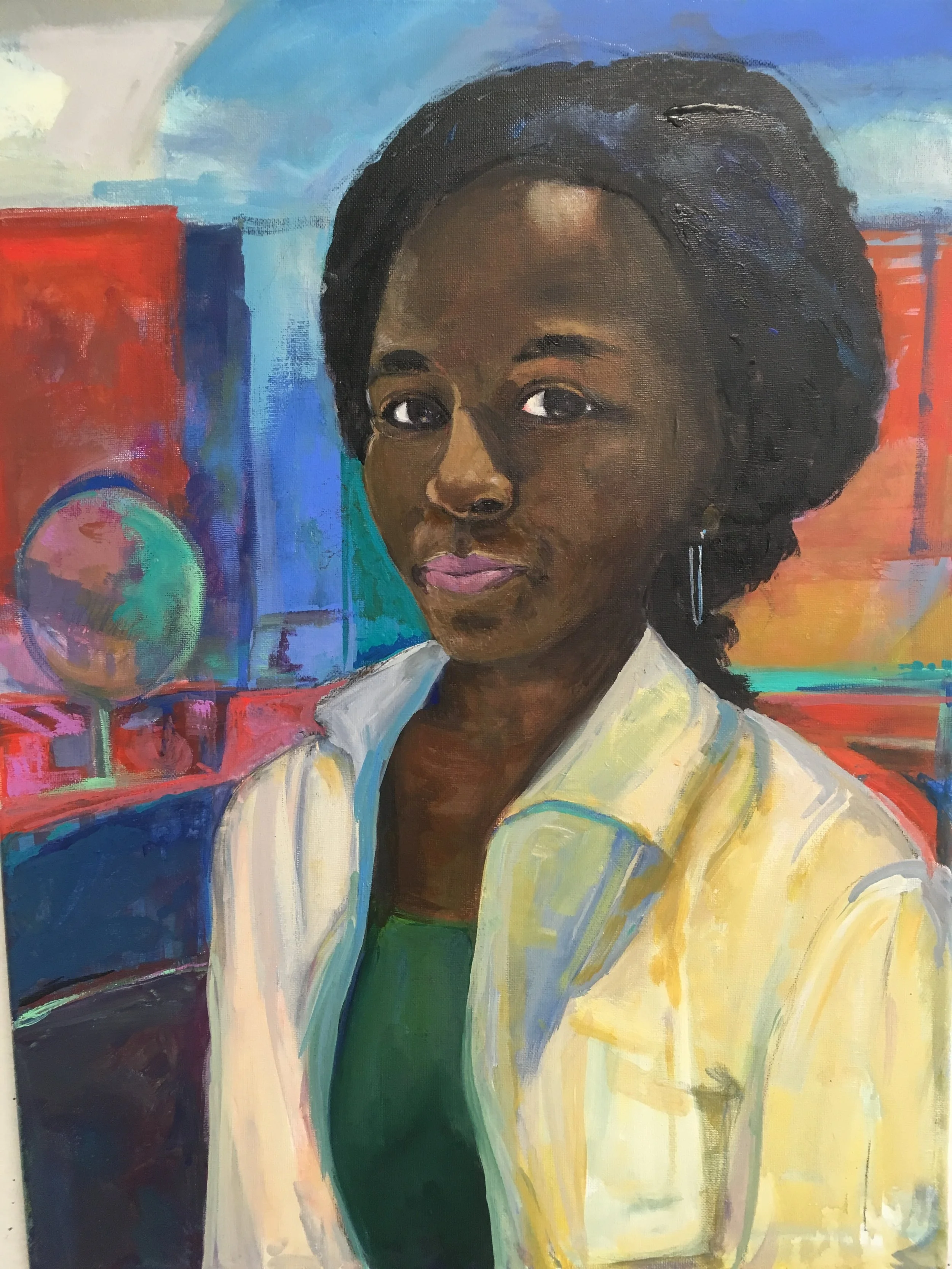   Pretty lady    watercolor    18x24  