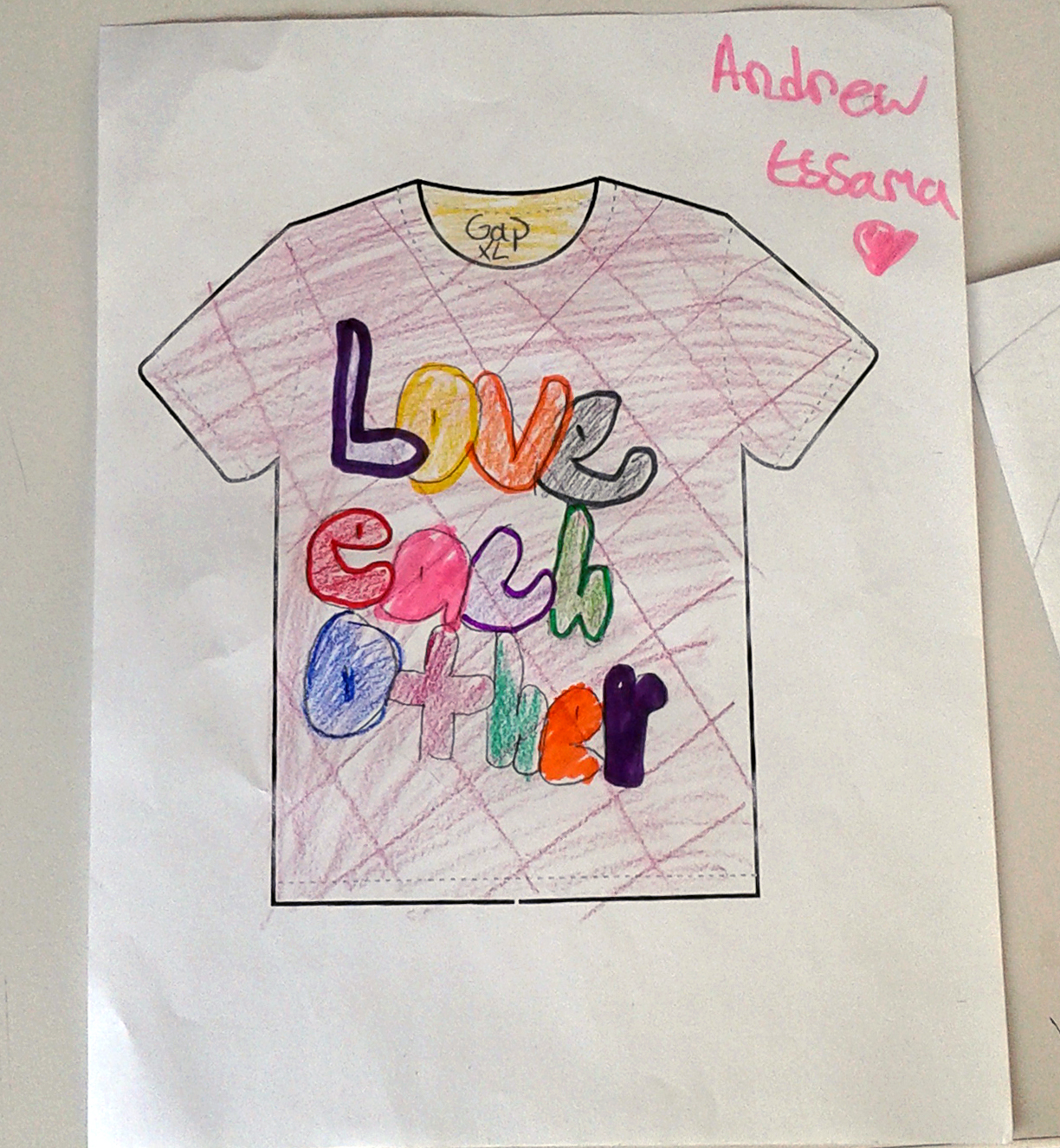 Post tour studio activity. Design a T-shirt with a message.