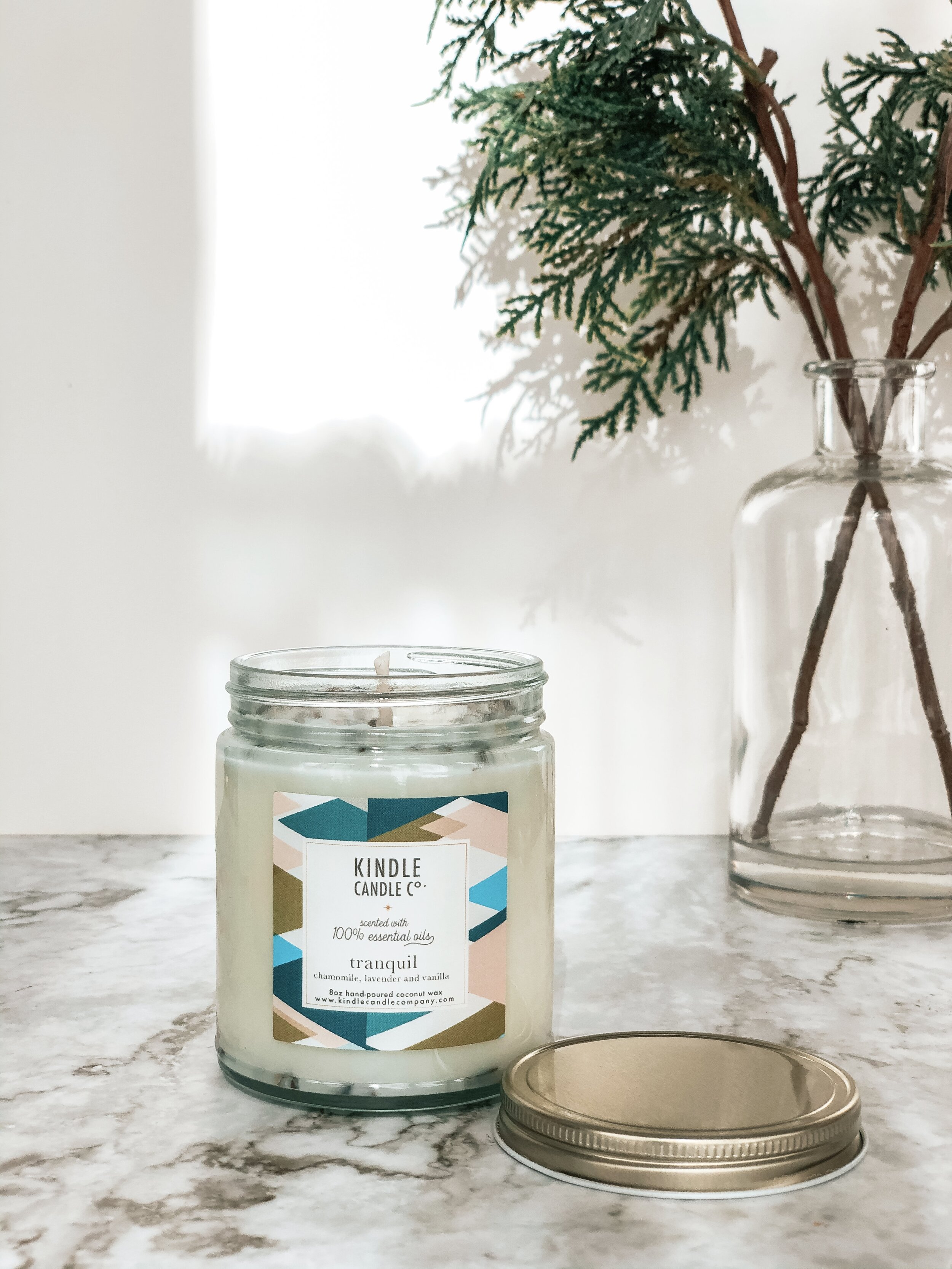 Tranquil: Lavender, Chamomile + vanilla essential oils — Kindle Candle Co.