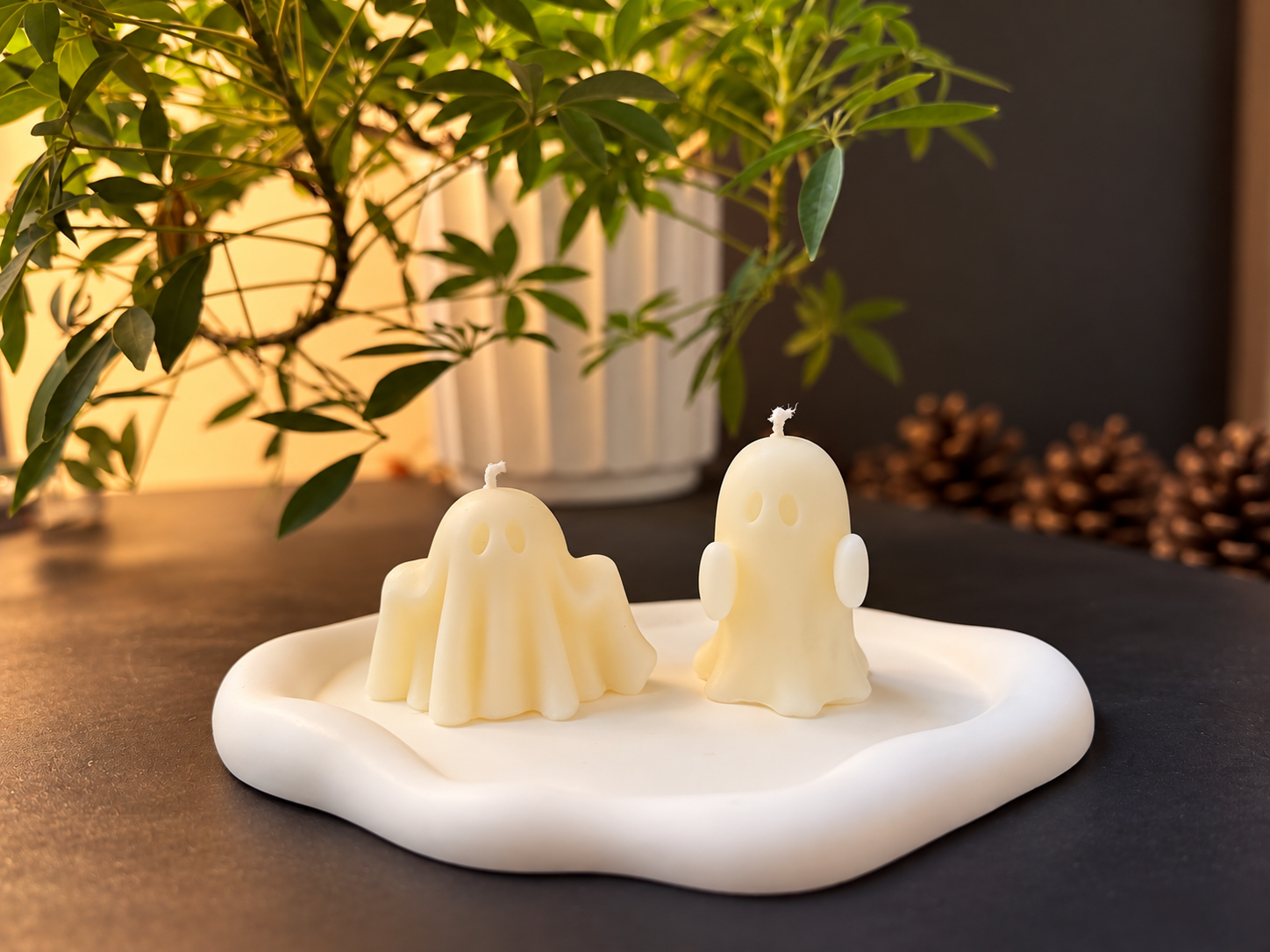 Little Boo Set of Two: Hand-Poured Beeswax Ghost Candles