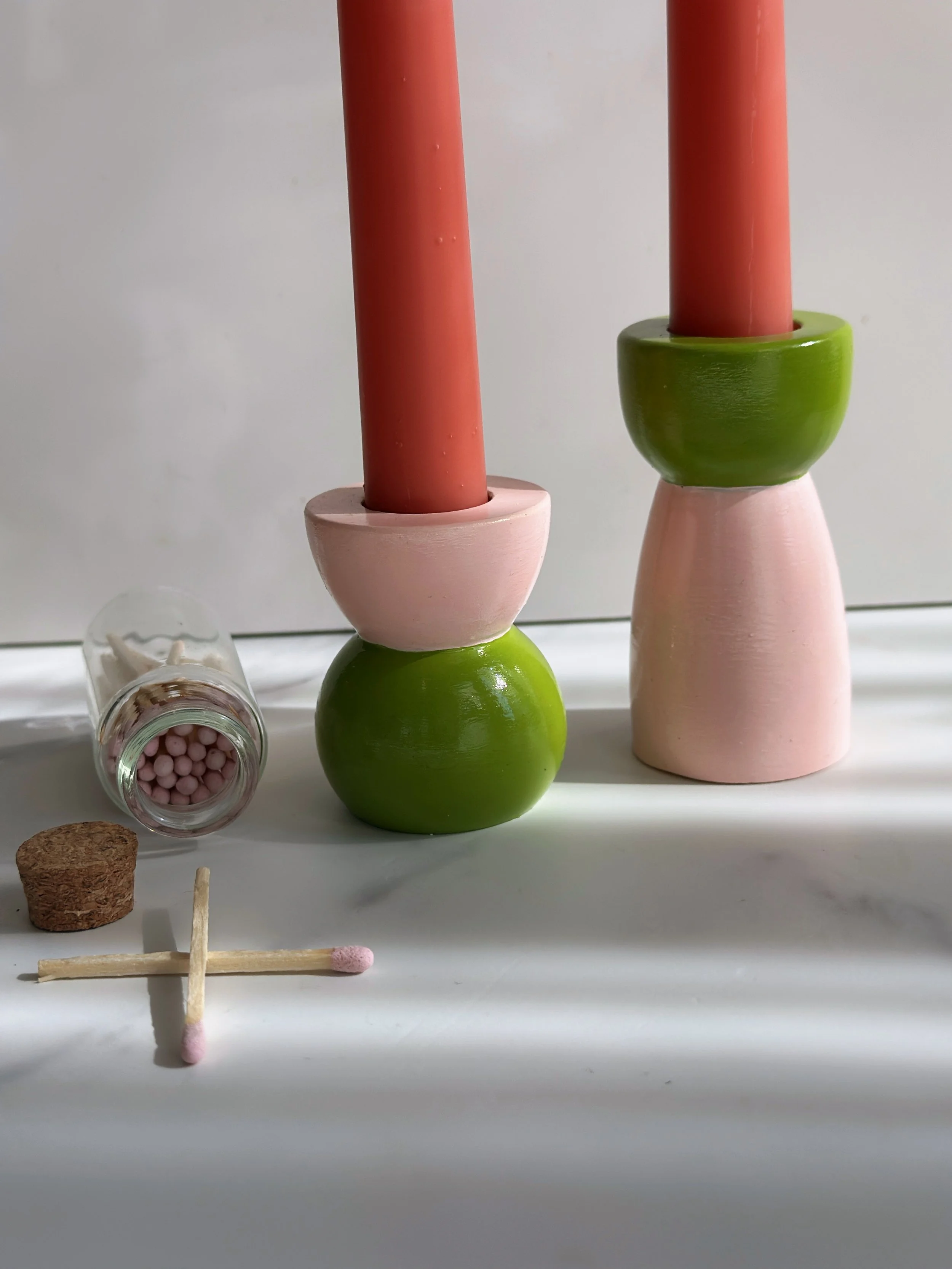 Sculptural Candle Holder Set