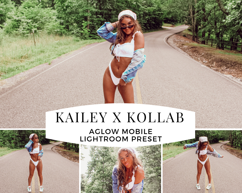 4 Mobile Lightroom Presets, KAILEY x KOLLAB AGLOW Lightroom Preset