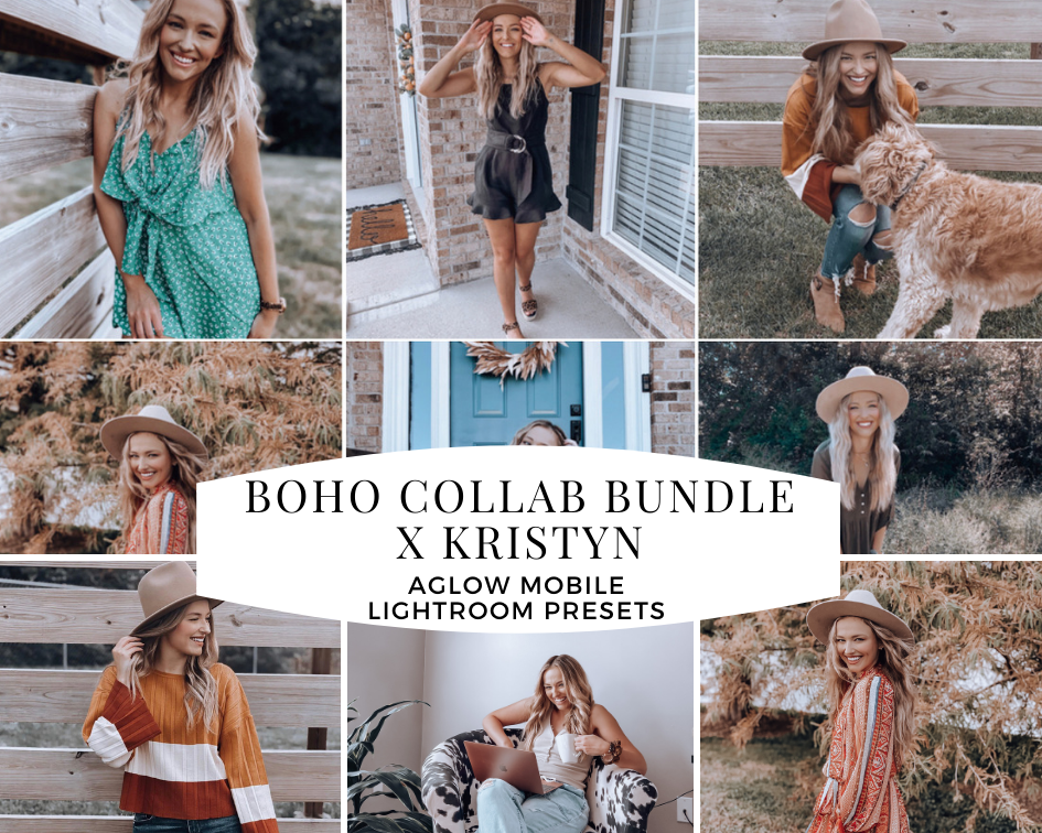 4 Mobile Lightroom Presets BOHO COLLAB BUNDLE x Kristyn