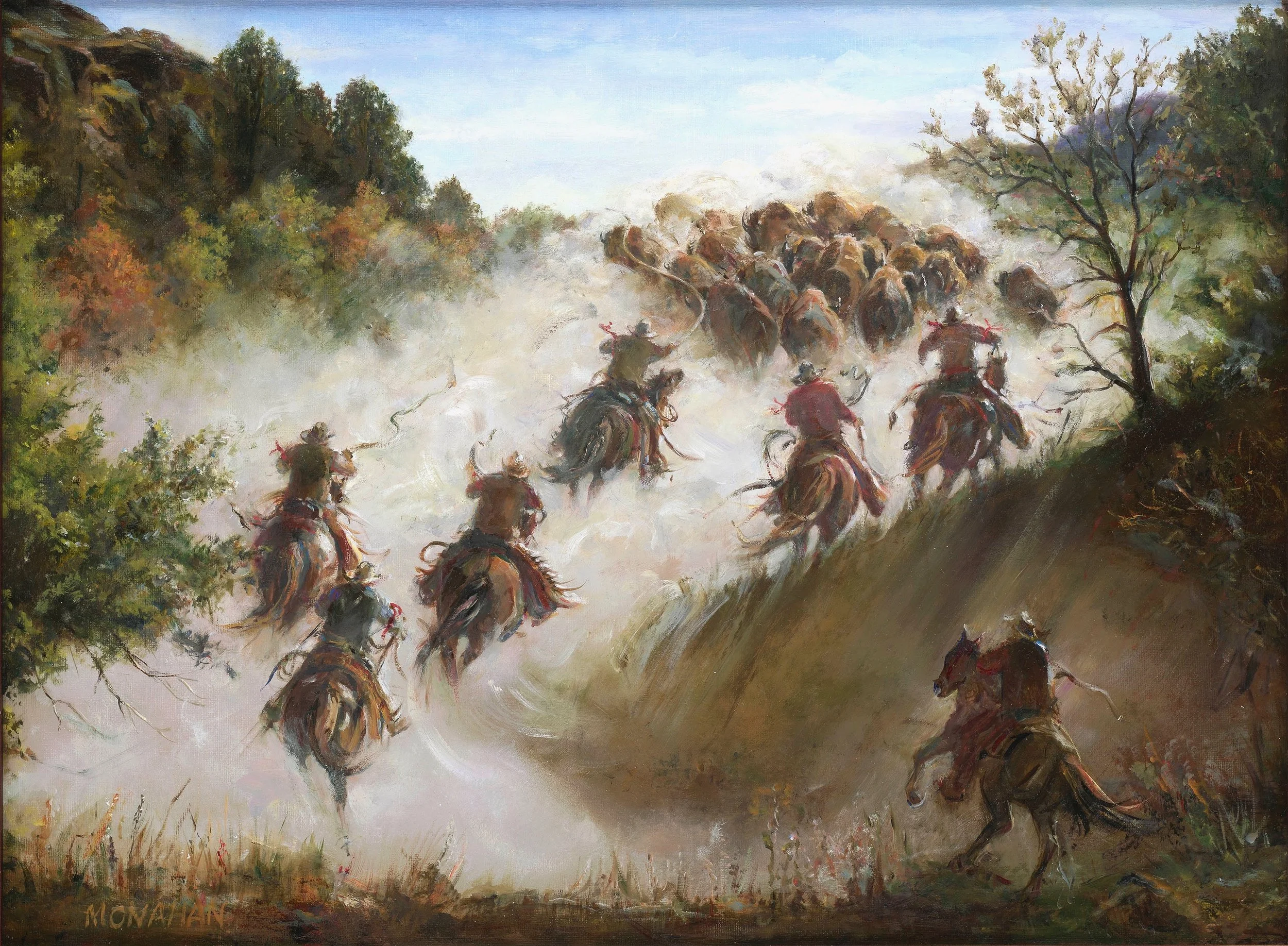 BUFFALO ROUND-UP 24” x 18”