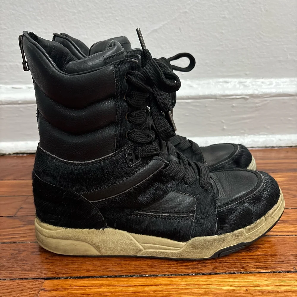 Diet Butcher Slim Skin High-Top Pony Hair Sneakers