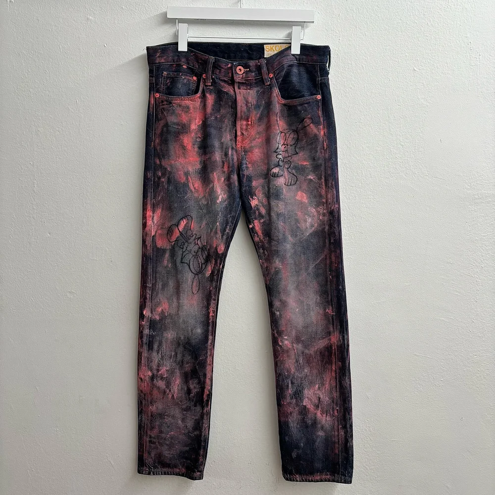 Skoloct Red Paint Jeans — sickboyarchive.