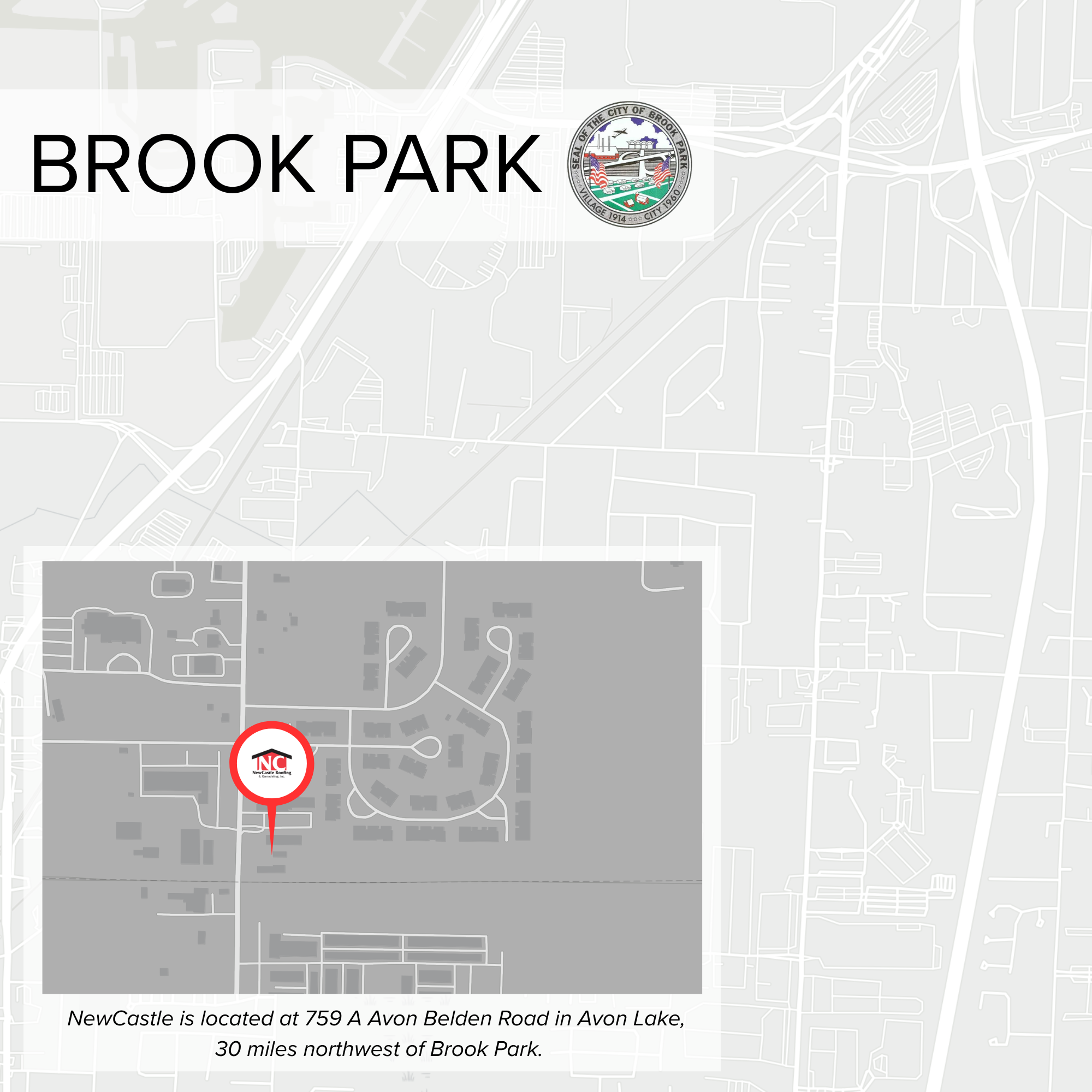 Map showing the location of NewCastle at 759 A Avon Belden Road in Avon Lake, near Brook Park.
