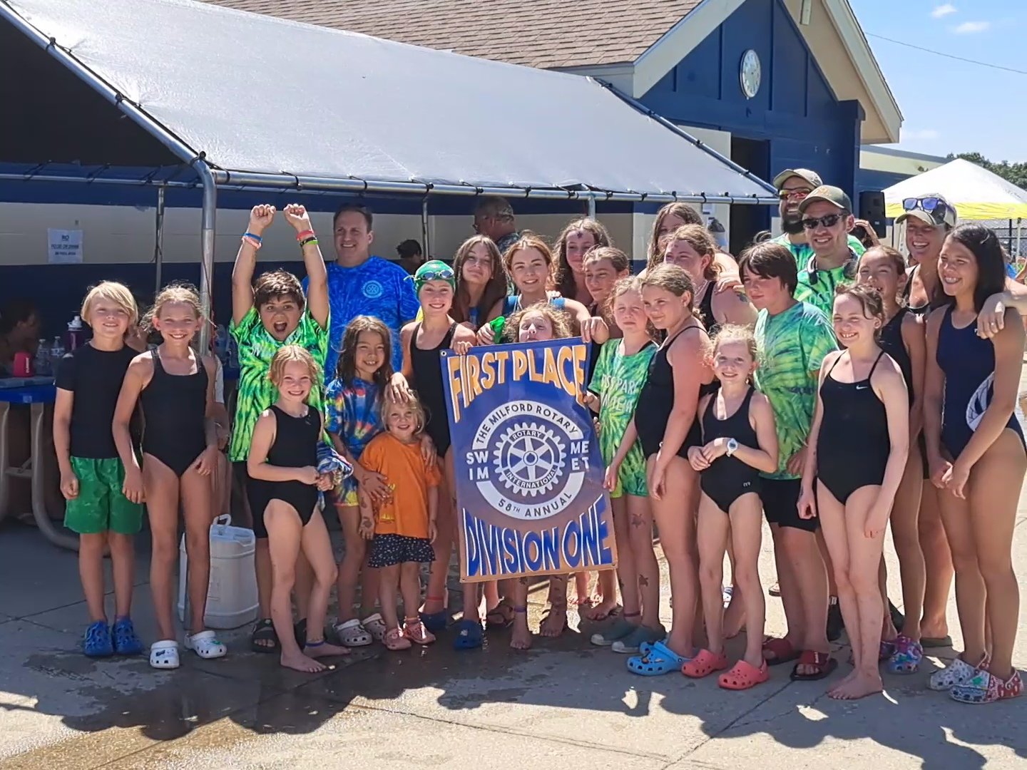 The Goss Park Turtles take 1st in their division at the Milford Rotary Swim Meet!