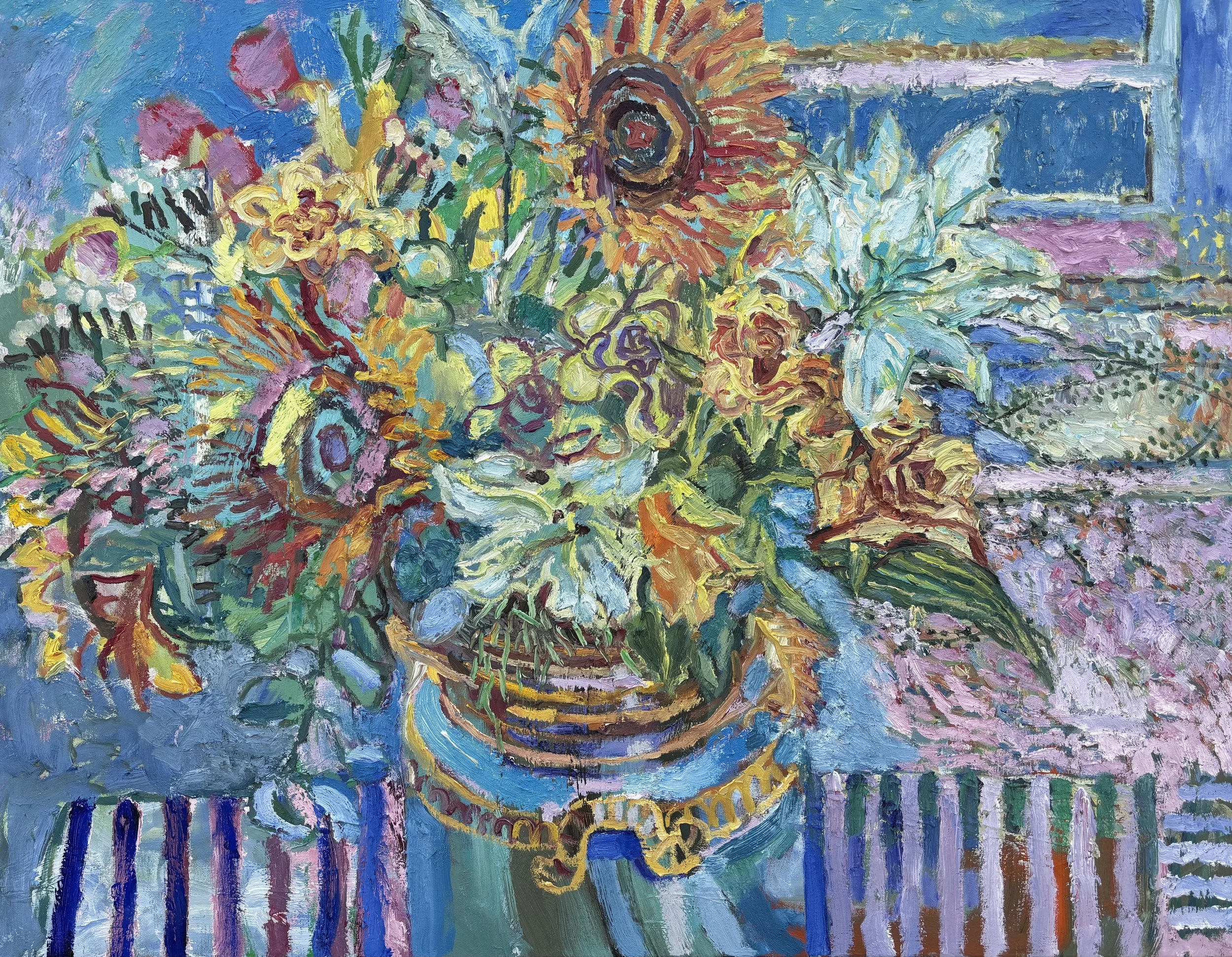 Sunflowers, lillies and roses summer 2024