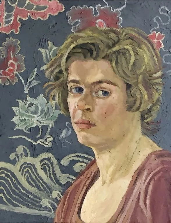 Early self-portrait with silk scarf