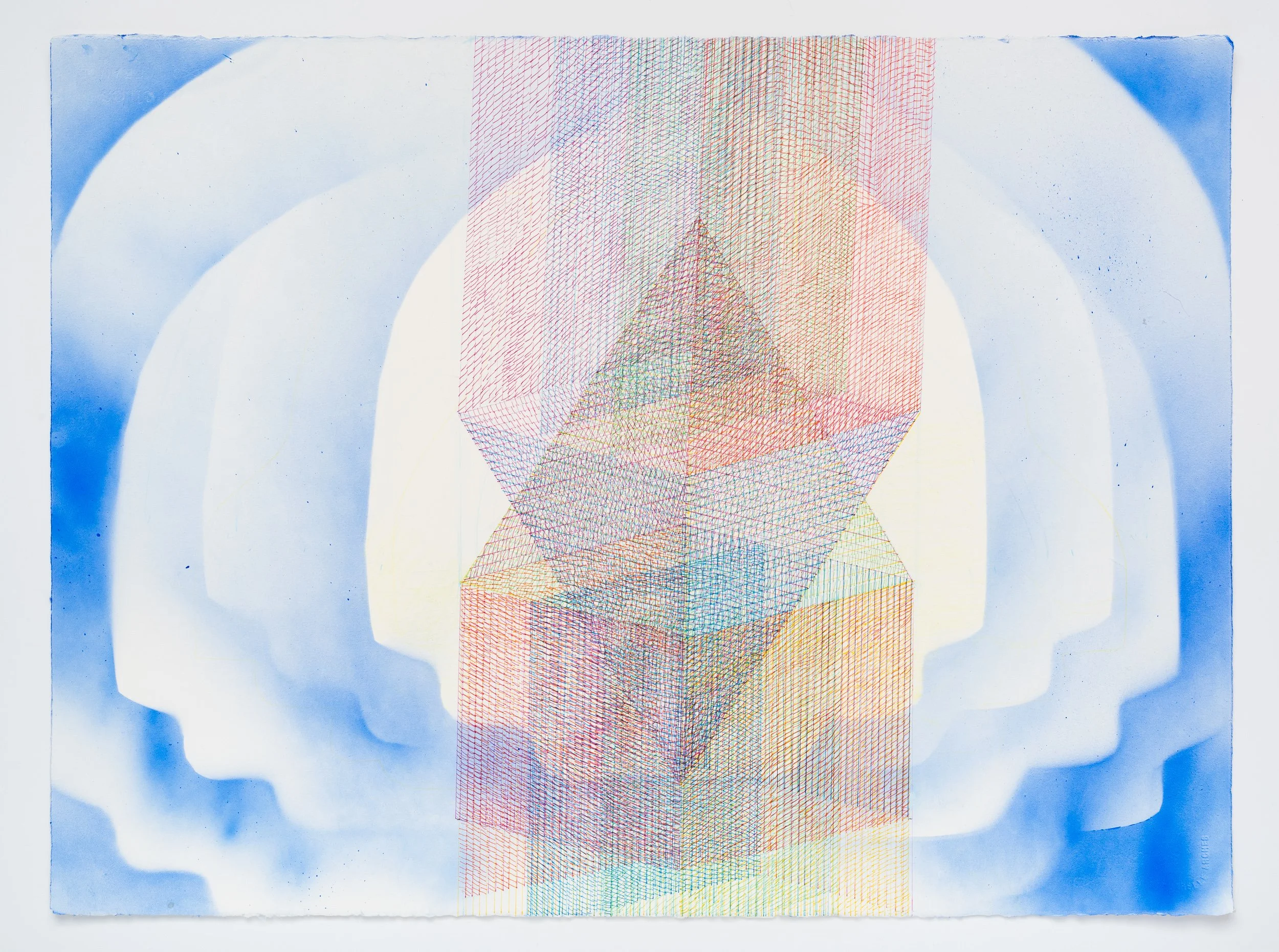   Soul Vibrations , 2023 Ink, Acrylic and Color Pencil on Paper 22.5 × 30 inches 