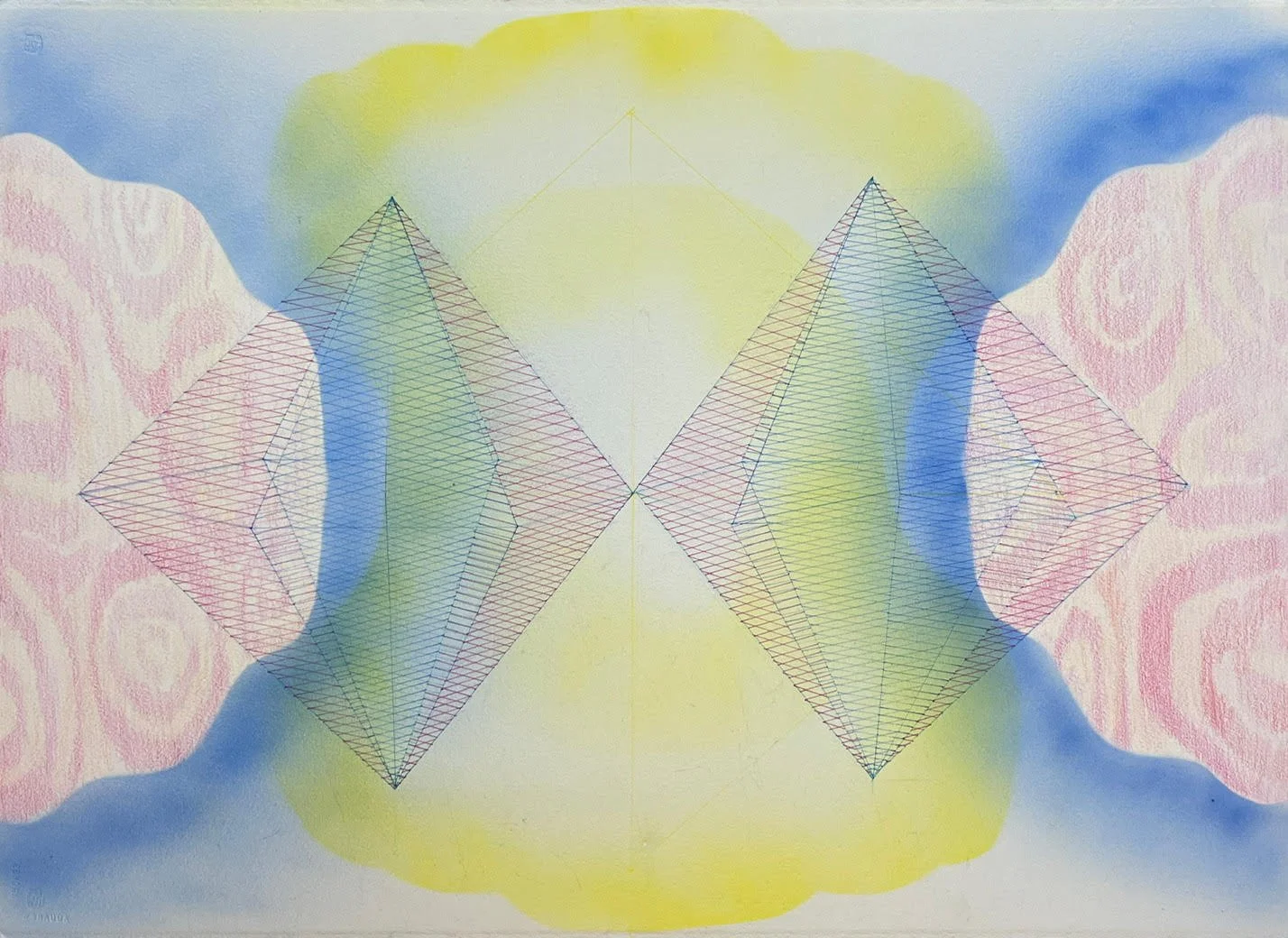   Untitled , 2022 Color Pencil, Acrylic, ink on Paper 20 x 23 inches 