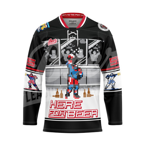 Here for Beer Sublimated Hockey Jersey — BEER LEAGUE SPORTS