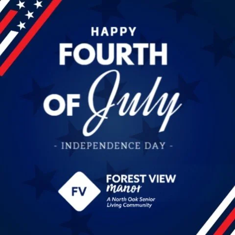 Happy 4th of July from all of us at Forest View Manor ❤️🤍💙
 .
Wishing you a joyful and safe Independence Day filled with laughter, good company, and a little extra sparkle. ✨
.
.
.
#AsssistedLiving #SeniorLiving