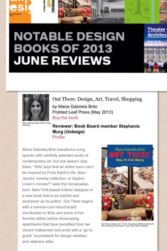 Maria Brito's ART &amp; DESIGN BOOK CHOSEN BY DESIGNERS &amp; BOOKS AS NOTABLE BOOK OF 2013