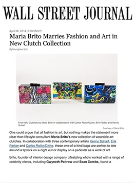 Maria Brito’s art and fashion collaborations featured in the Wall Street Journal