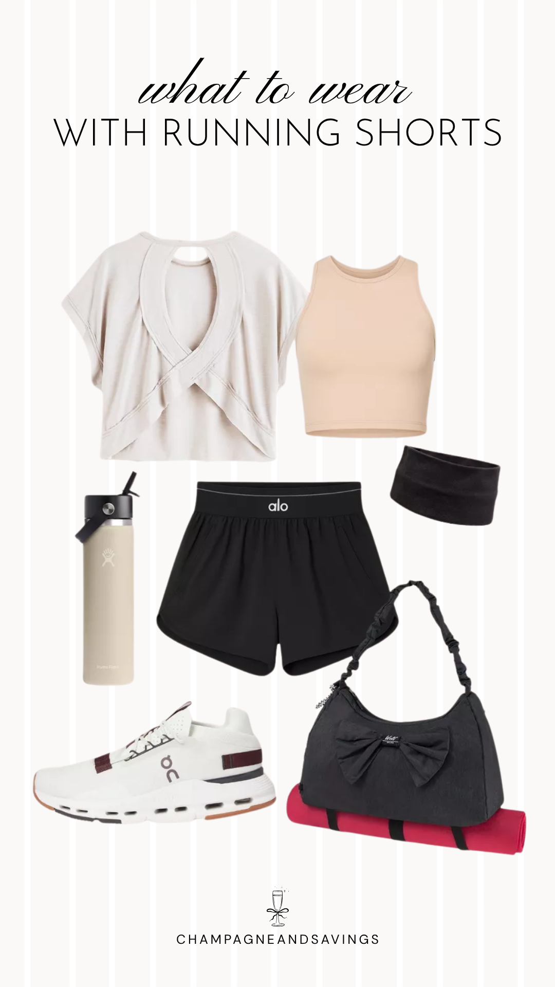 A sporty gym shorts outfit featuring athletic gym shorts paired with a fitted workout top and running sneakers, creating a comfortable and functional look perfect for workouts, walks, or active days.