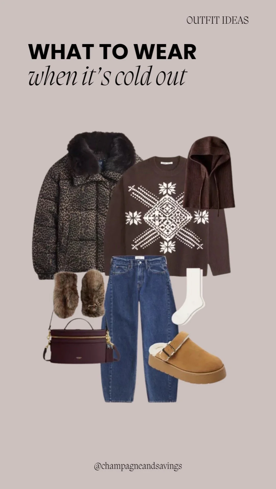 Cozy Winter Outfit With a Leopard Jacket