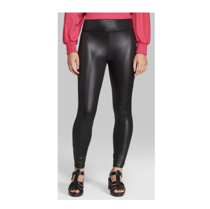 Faux leather leggings because comfort > everything — Champagne & Savings