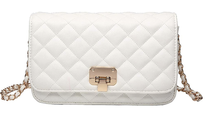 white quilted crossbody bag