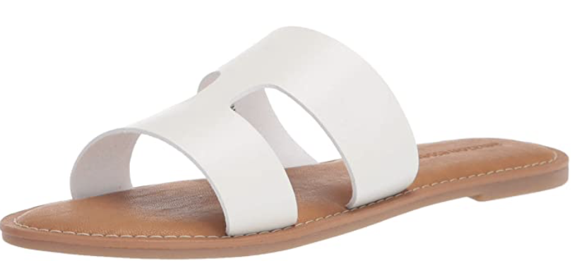 H greek sandal slide in white