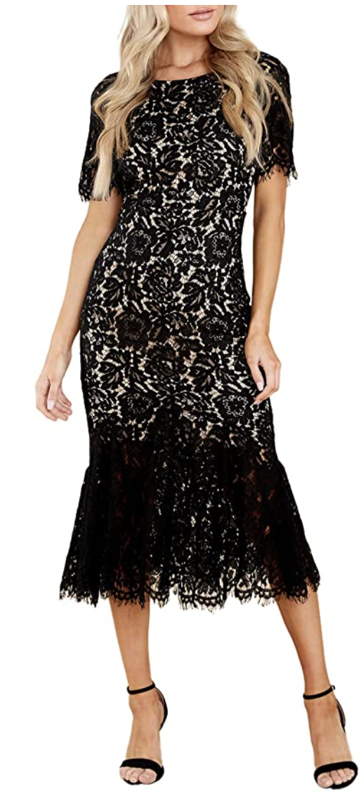 black lave overlay dress