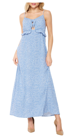 light blue floral midi dress