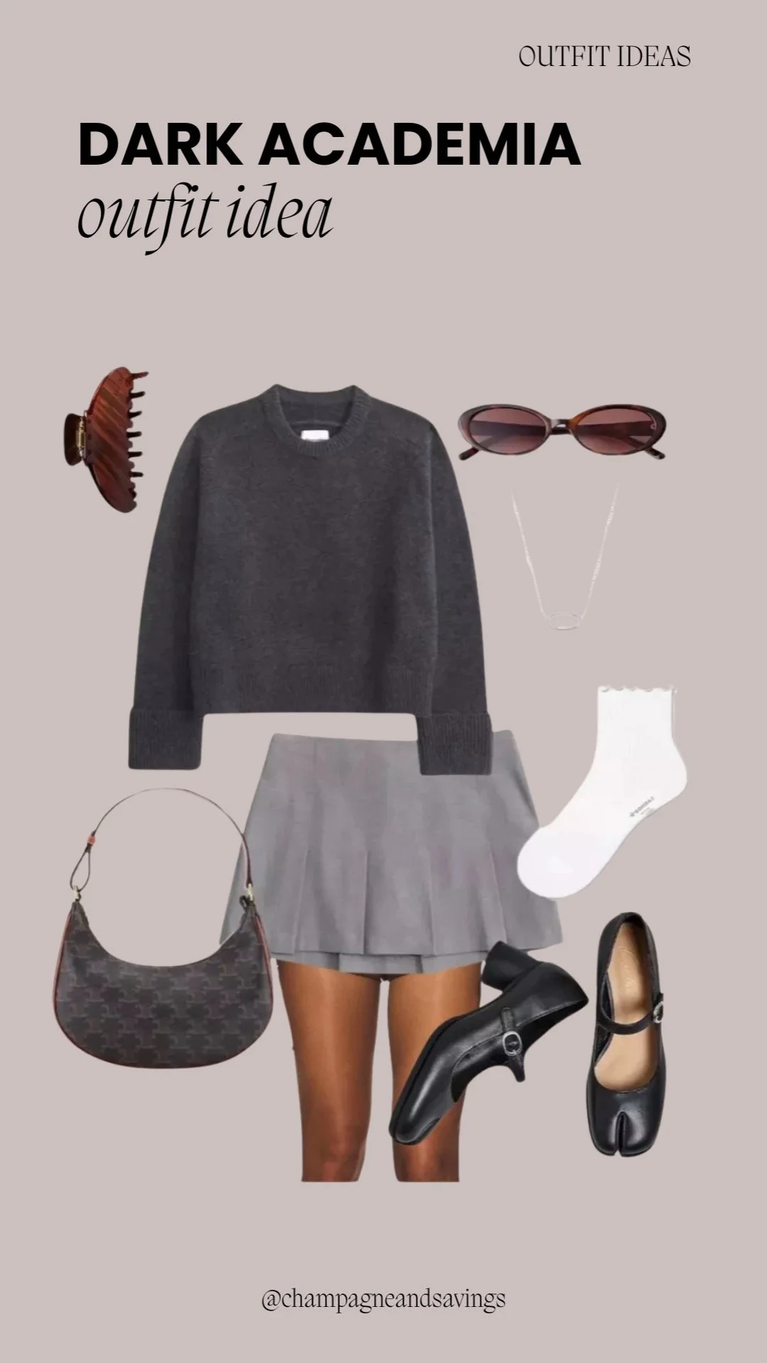 Gray Skirt with Mary Janes outfit