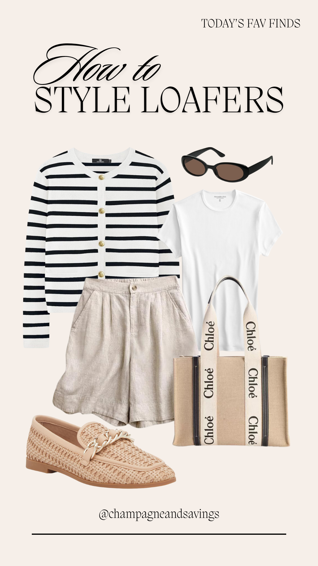 how to style loafers outfit idea with linen shorts