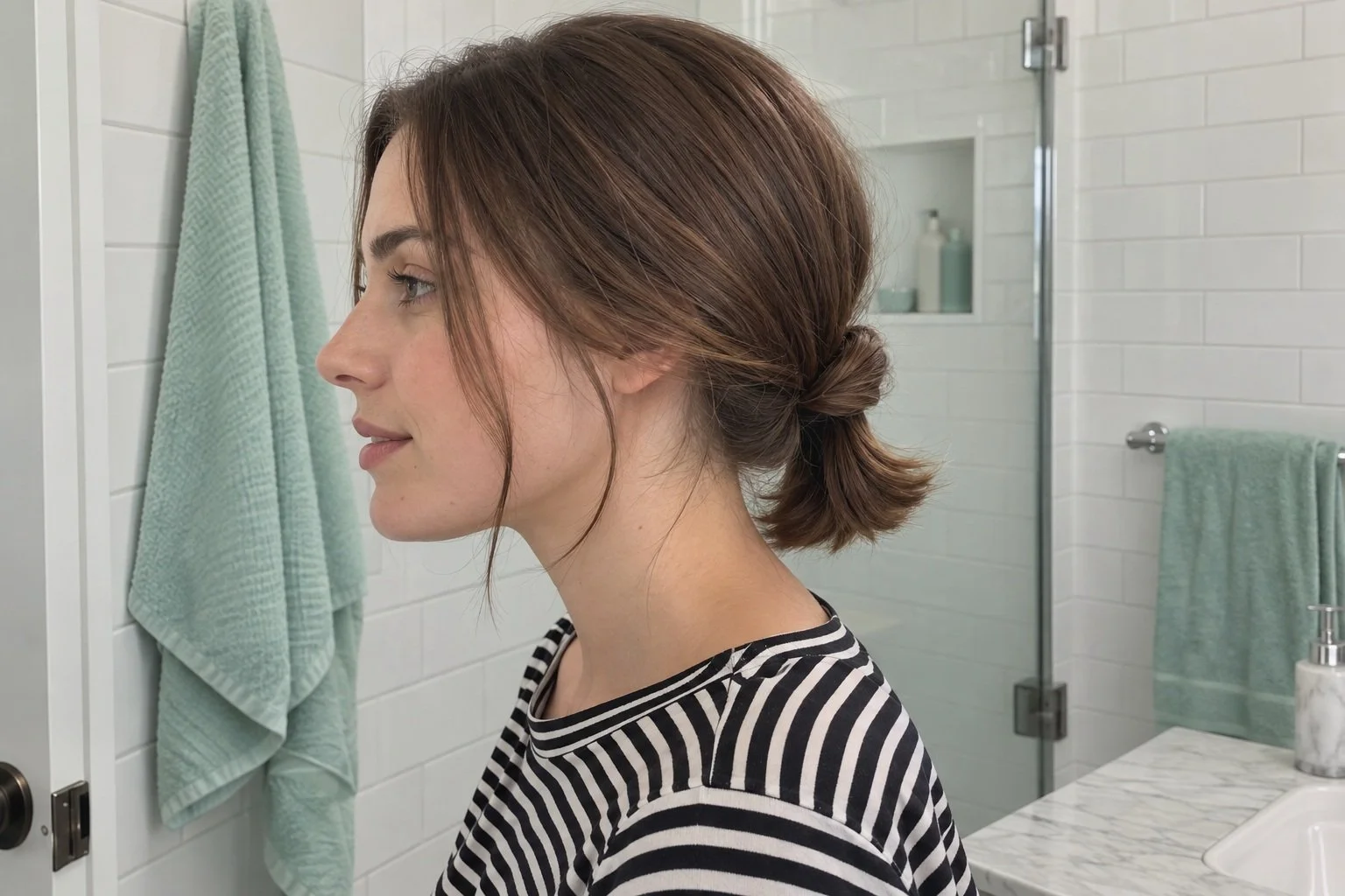 Image featuring a Topsy Tail Low Pony as a cute, easy hairstyle.