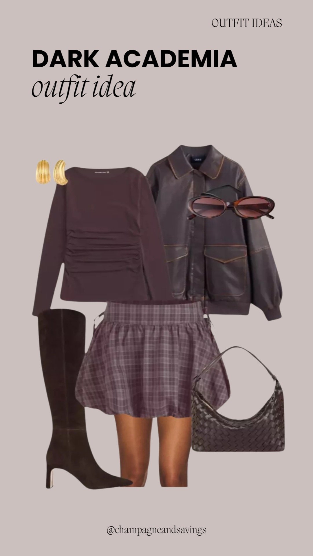 Ruched Top and Plaid Skirt outfit