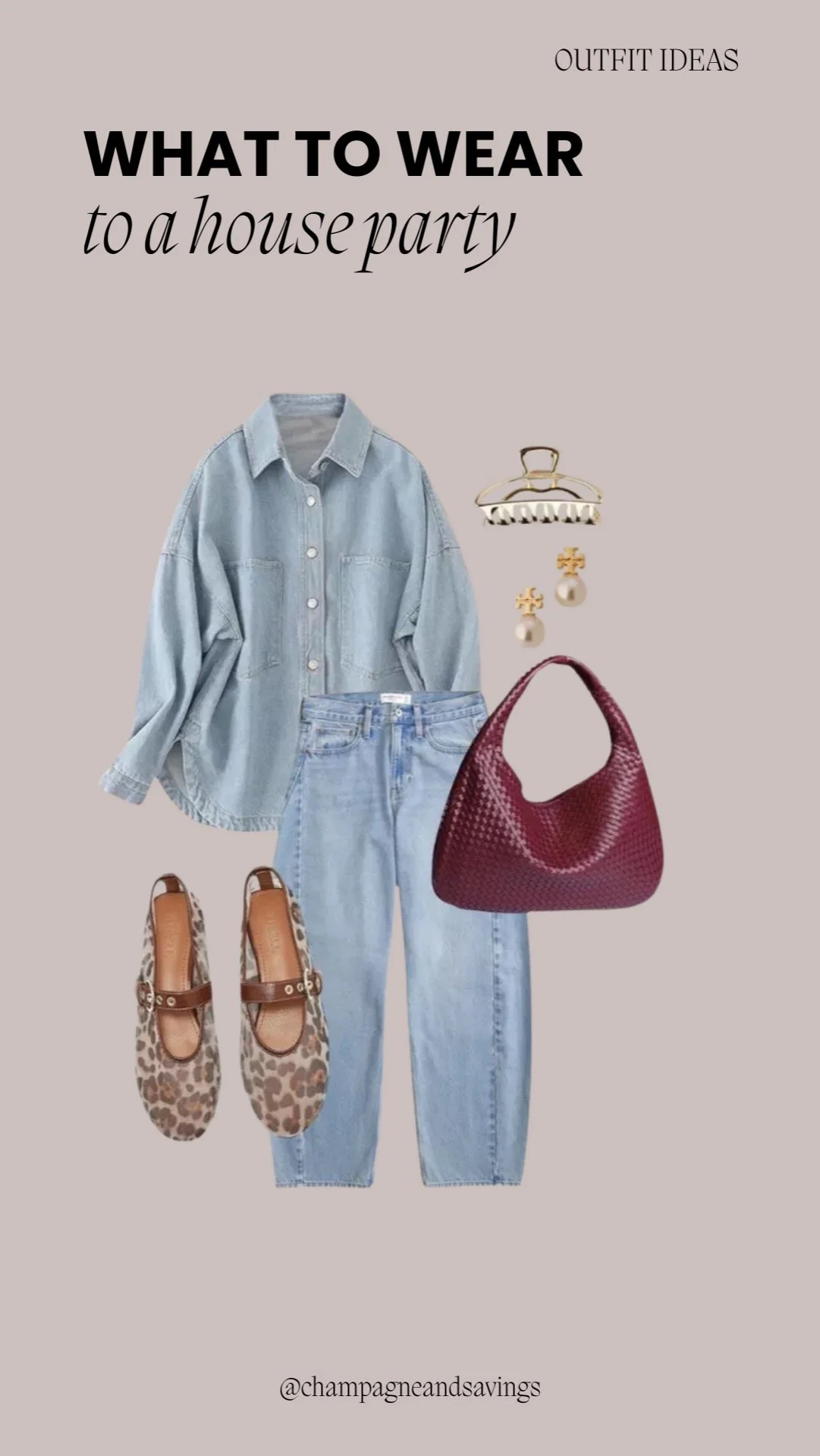Denim-on-denim outfit styled with chic accessories for effortless casual style inspiration.