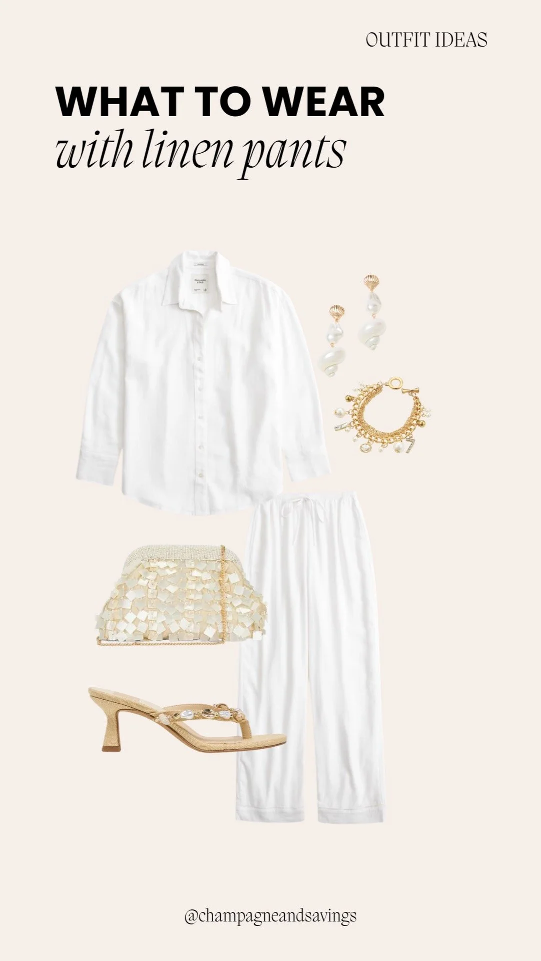 White linen pants outfit styled with heels and accessories for a chic and elevated spring look.