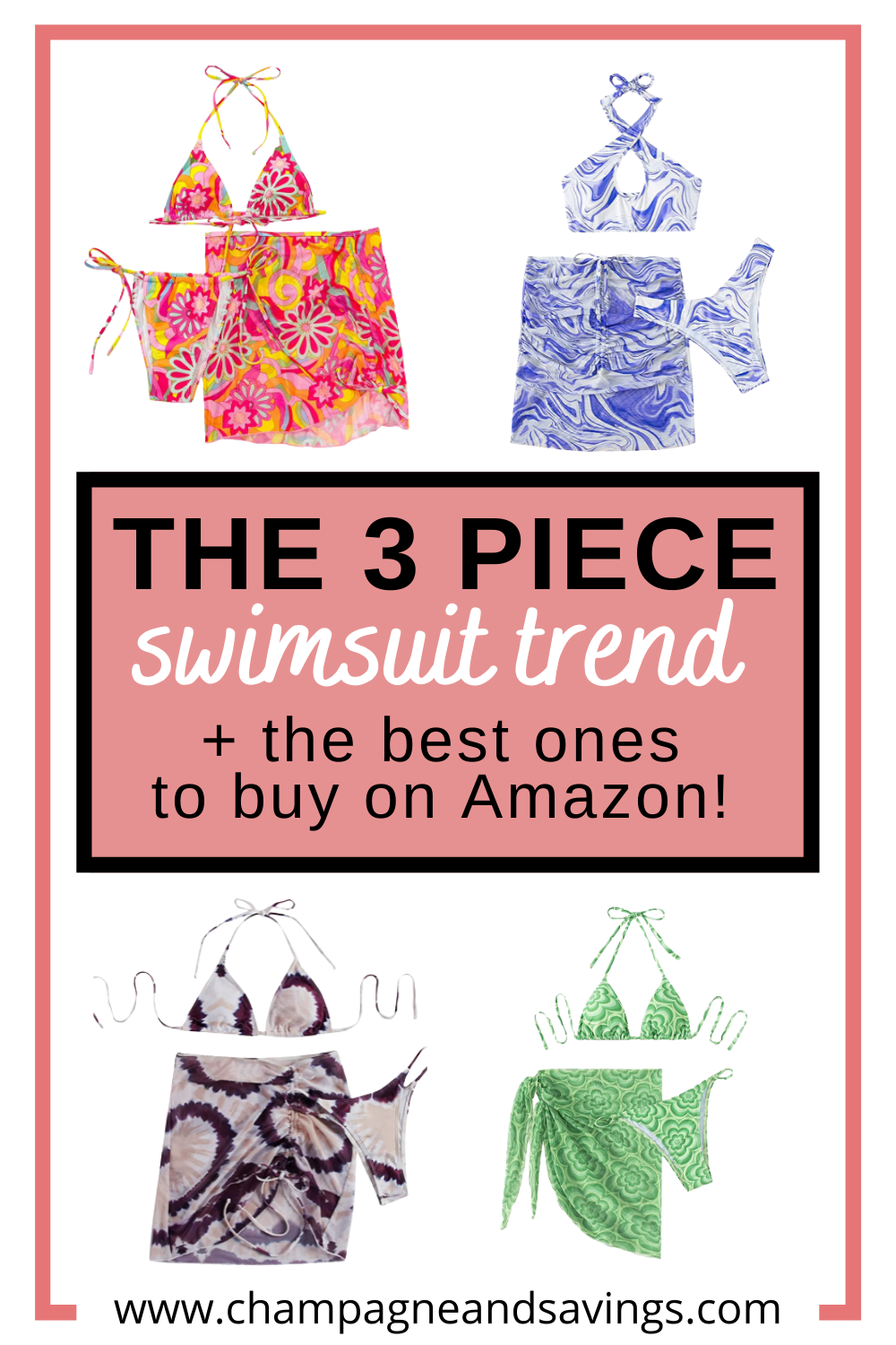The 3 Piece Bathing Suit Trend on Amazon — Champagne & Savings