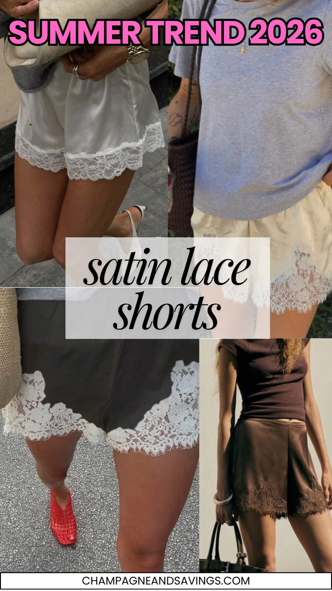 satin lace shorts
