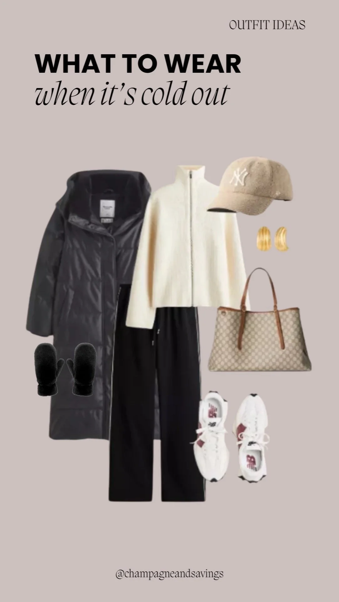 Sweats and Sneakers Outfit for Very Cold Days