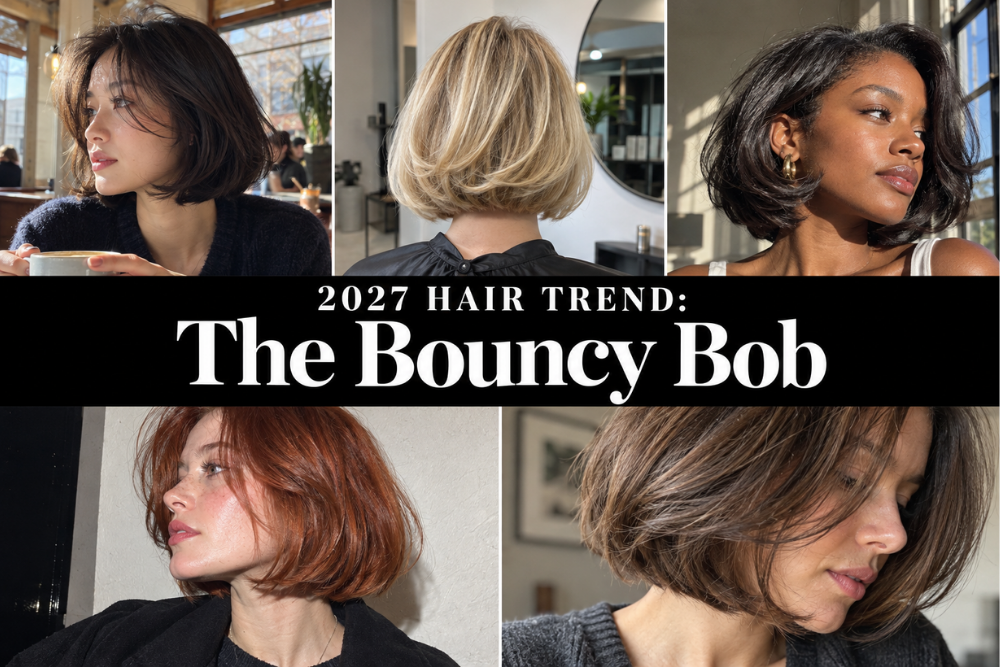 collage of women with bob haircuts