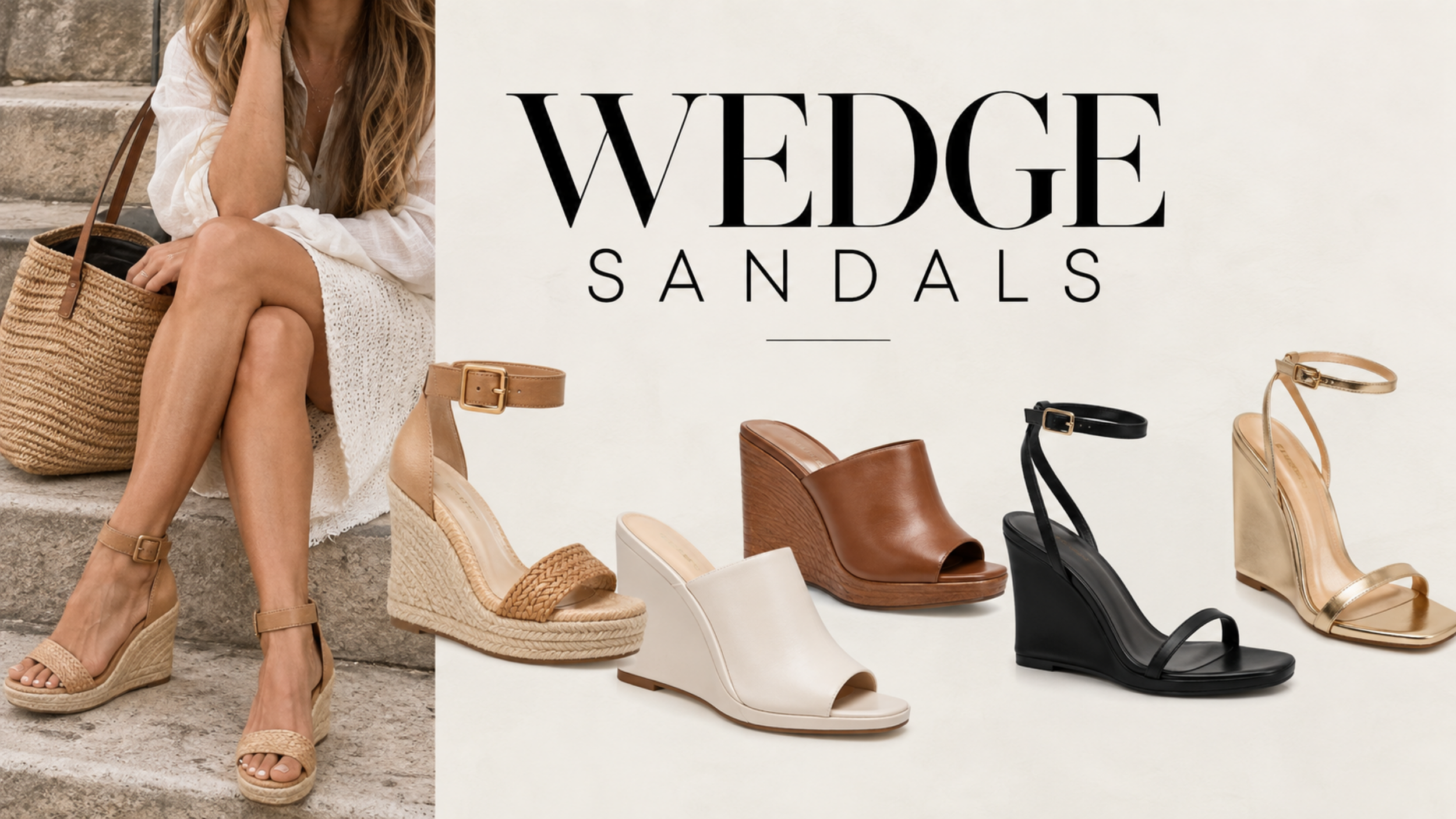 Wedge sandals featured as one of the top 2027 shoe trends for women.