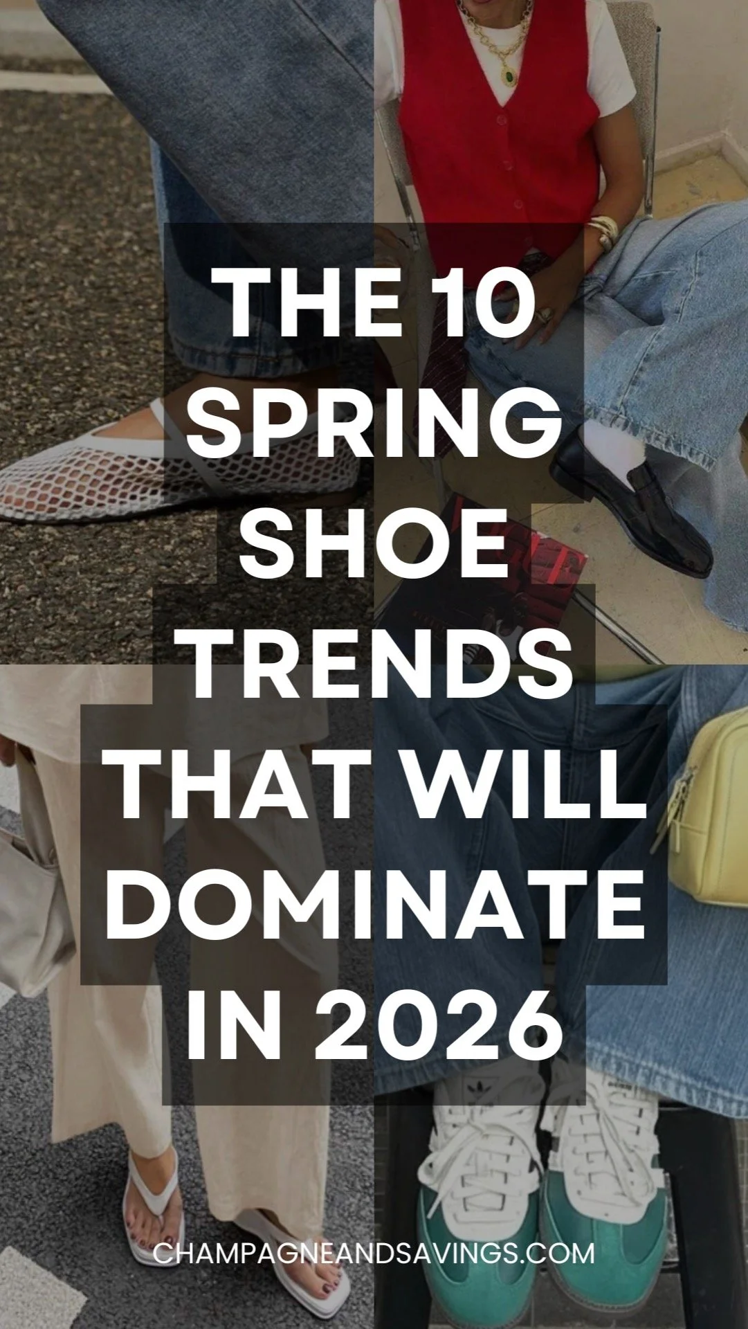 Image highlighting the top shoe trends expected to dominate 2026 in a variety of silhouettes and colors.
