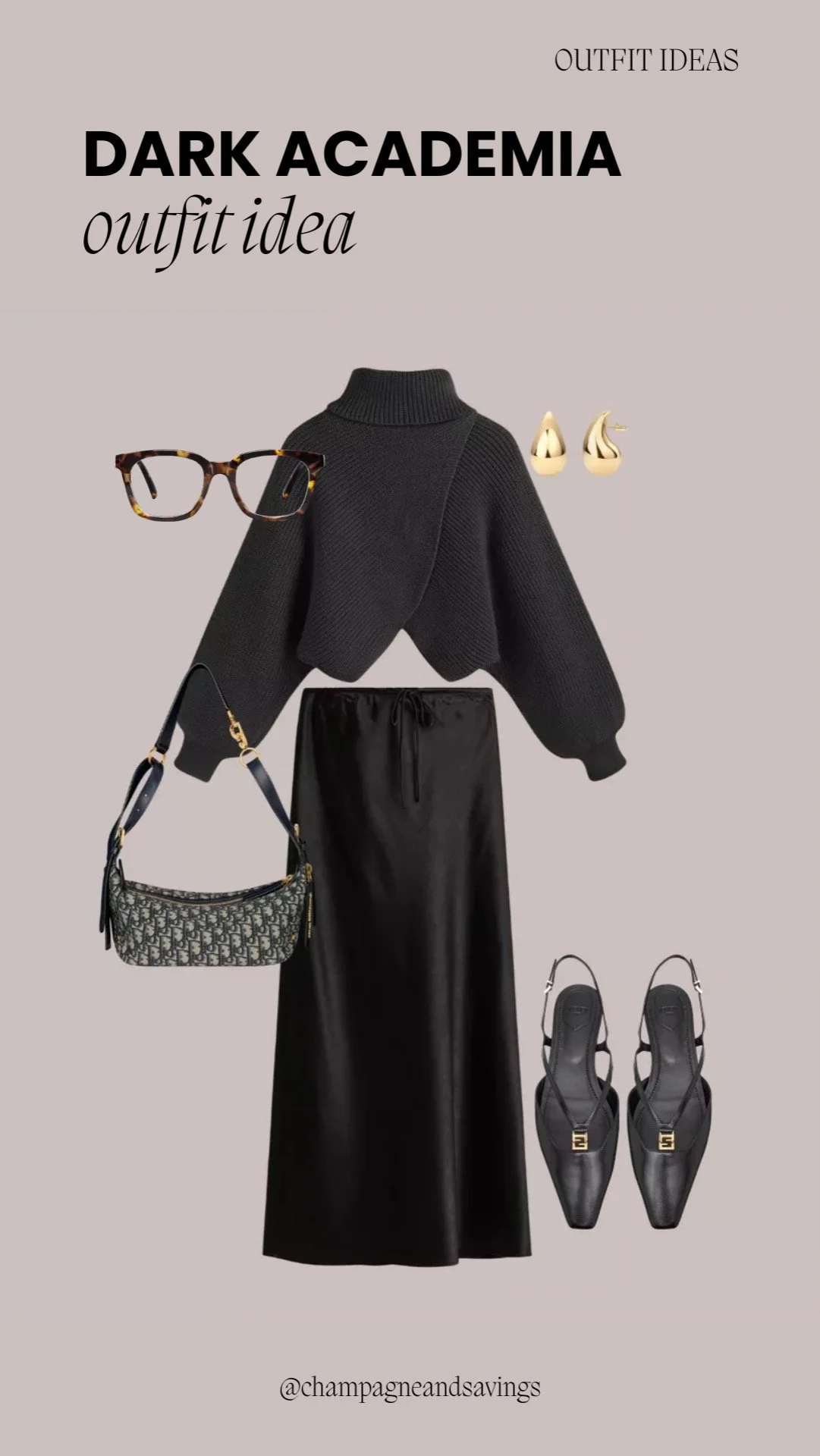 Charcoal Sweater and Gray Skirt outfit