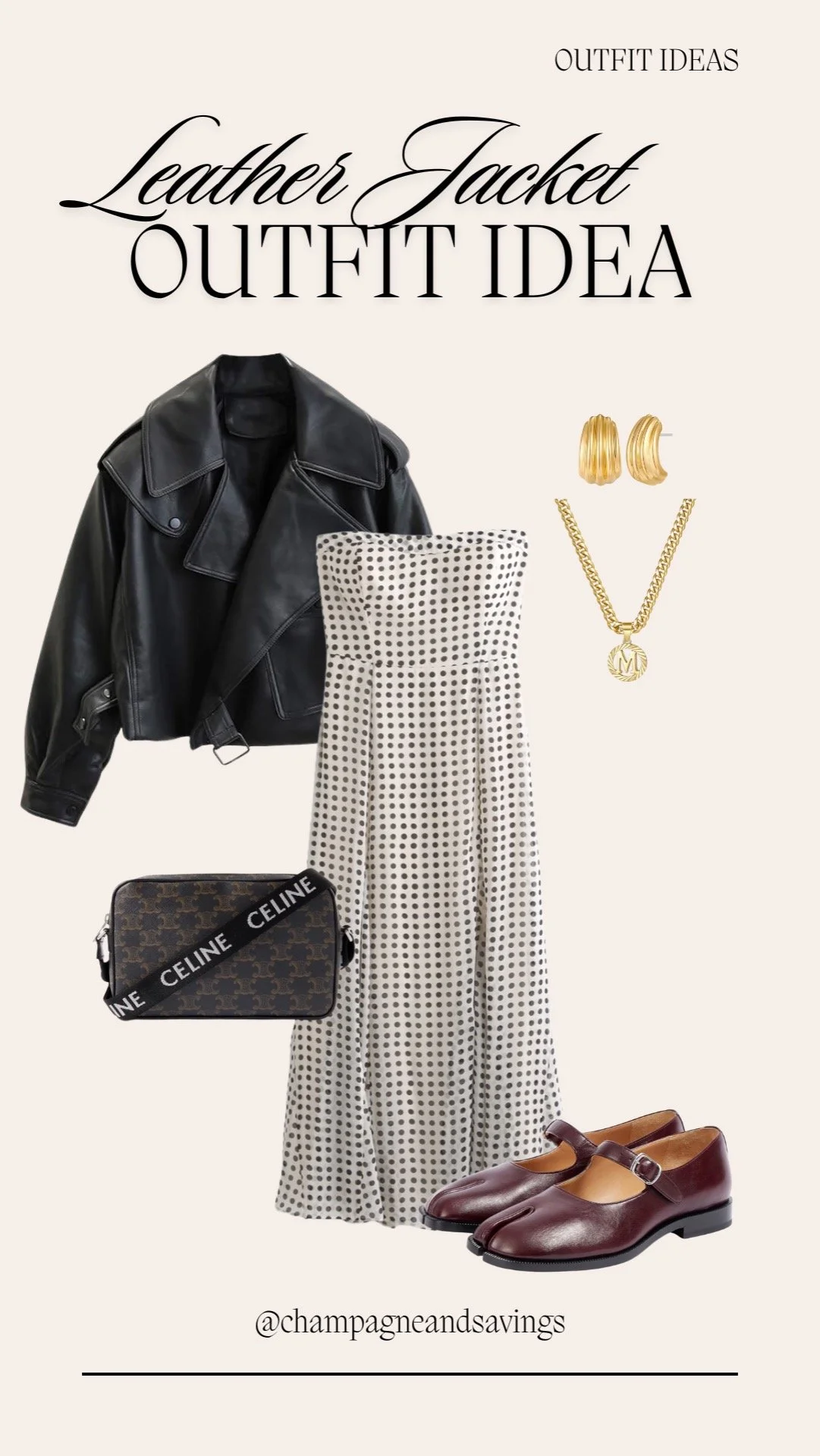 Polka Dot dress and a Moto Jacket