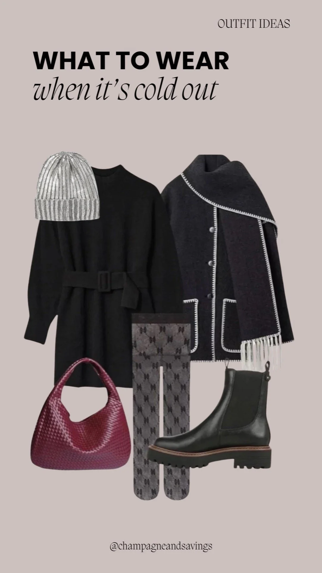 Cold Weather Dress Outfit With Boots