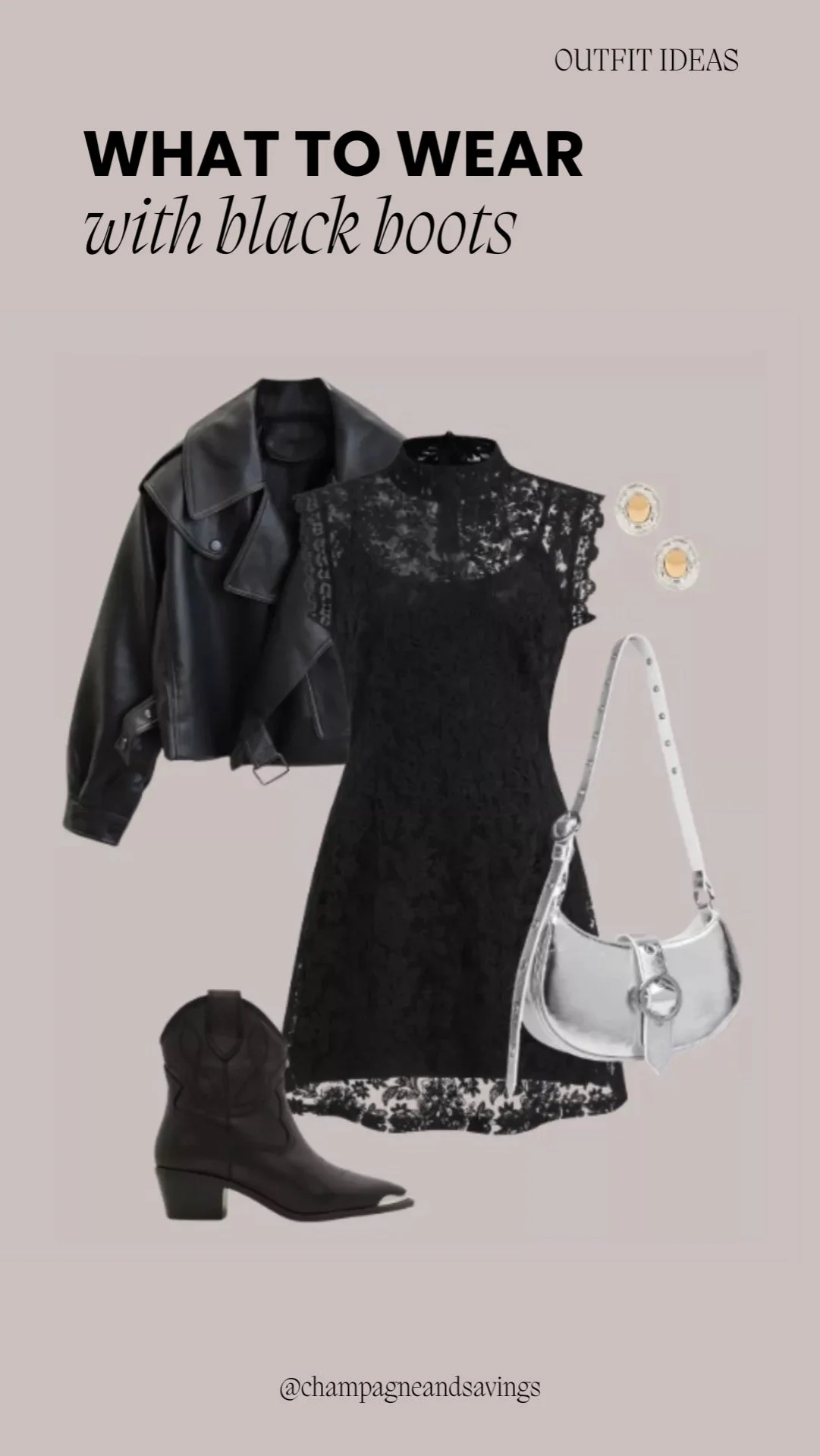 Edgy night-out outfit styled with black ankle boots for a bold, modern look